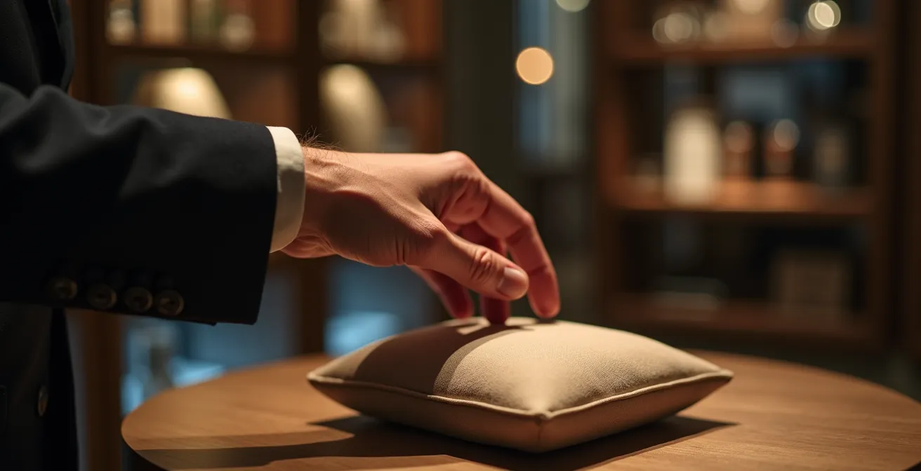 Intérieur d'une boutique d'horlogerie luxueuse avec vitrine de montres rares