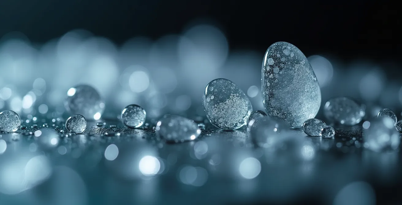 Test de la buée sur un diamant montrant la dissipation rapide de la condensation